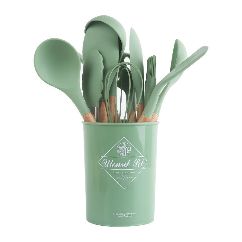 13Pcs Set Kitchen Utensils Wooden Handle Silicone Spatula Ladle Egg Beater Kitchen Cooking Tools Kit (No FDA Certification BPA Free) 13Pcs Set Kitchen Utensils Wooden Handle Silicone Spatula Ladle Egg Beater Kitchen Cooking Tools Kit (No FDA Certification BPA Free)